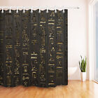Hieroglyphs Black Wall Ancient Egypt Shower Curtain Liner Bathroom Decor 72"