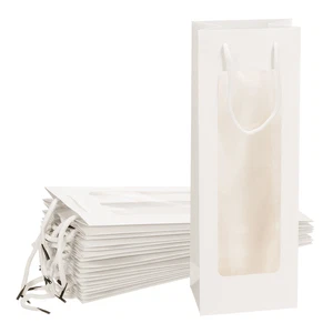 Wine Bags, 20pcs White 4.92"x3.35"x14.2" for Wedding Birthday Party Supplies - Picture 1 of 7