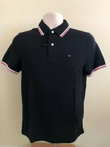 Tommy Hilfiger Mens Wicking Polo Shirt Black White Navy Gray Free Shipping - Picture 1 of 13