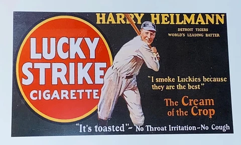 Harry Heilman Lucky Strike Cigarettes Poster - Detroit Tigers - 17x11 Cover