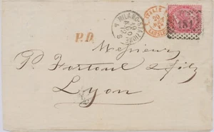 ITALIEN 1872 Viktor Emanuel II 40C karmin auf Briefvorderseite AUSSTELLUNGSSTÜCK - Bild 1 von 3