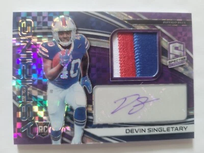 2019 Panini Spectra Devin Singletary RPA Rookie Patch Auto 3/35 #APA-15 - Image 1 of 4