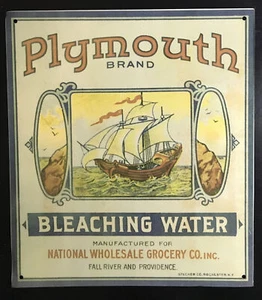 14X12 Plymouth Brand Bleaching Water Vintage Tin Sign - Picture 1 of 2