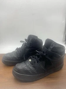 Men's Triple Black High Top Nike Air Force 1 - Size 12 315121-032 With Toe Boxes - Picture 1 of 12