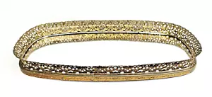 Gold Kommode Waschtisch Spiegel Tablett Hollywood Regency Era Rechteck Ormolu Blumen - Bild 1 von 7