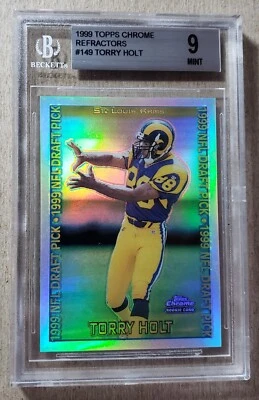 1999 Topps Chrome Refractor Torry Holt RC BGS 9 St. Louis Rams #149 Rookie - Image 1 of 2
