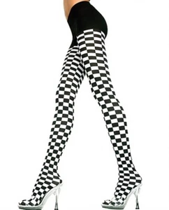 Tights Ladies Checkered 60% Poly/40% Nylon Asso Colors Novelty Tights - Picture 1 of 8