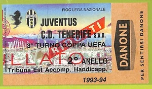 C2777- Vecchio BIGLIETTO PARTITA CALCIO 1993-1994 JUVENTUS VS C.D.TENERIFE - Picture 1 of 1