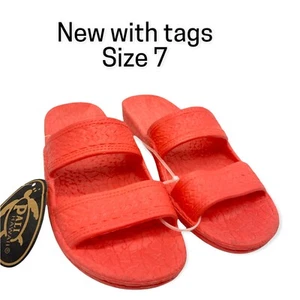 Sandalias Pali Hawaii Clásicas Jandals Adulto Talla 7 Mujer Rosa Coral Jesús Sandalia - Imagen 1 de 5