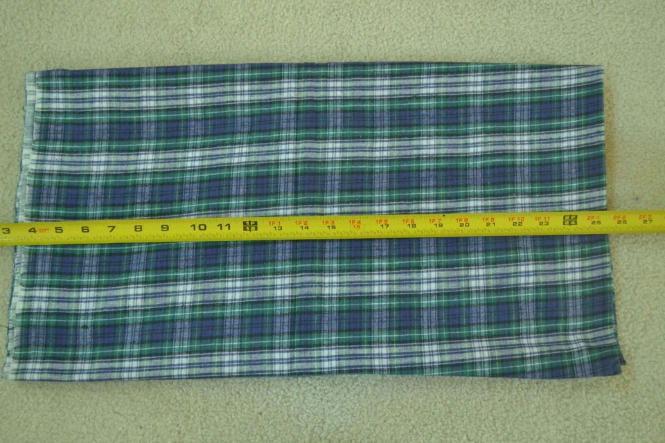 32" Long x 44" Wide, Lighter-Weight Purple & Green Plaid Flannel, M5502 - Image 1 of 4