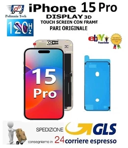APPLE IPHONE 15 PRO  DISPLAY  TOUCHSCREEN CON FRAME PARI ALL' ORIGINALE GLS - Imagen 1 de 11