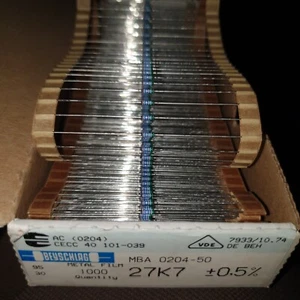 BEYSCHLAG MBA0204 0.4W 27K7 %0.5 50ppm HI END PRECISION AUDIO RESISTORS! 50pcs - Picture 1 of 2
