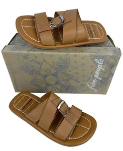 Free People Women's Sloan Buckle Leather Open Toe Sandals Cinnamon Size 8.5 - Picture 1 of 11