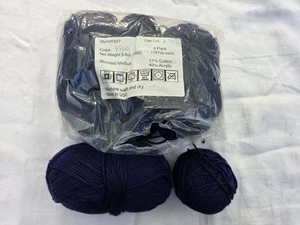 NO NAME Made in USA  Cotton & Acrylic NAVY BLUE mercerized yarn 459g / 1 lb - Picture 1 of 6