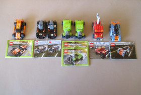 7 Lego Tiny Turbo Racers 7802 8193 8195 8303 8304 Complete w/Instructions