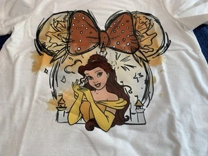 Disney Princess Belle Print T-Shirt with Minnie Mouse and castle 3-4 brand new. - Picture 1 of 2