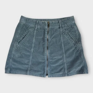 American Eagle Skirt Women’s Size 4 Mini Skirt Corduroy Blue High Rise A-line - Picture 1 of 7