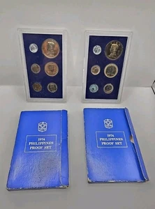 Philippine 1974 Proof Uncirculated Coin Set With Box.Lot Of 2.Open Case. - Picture 1 of 8