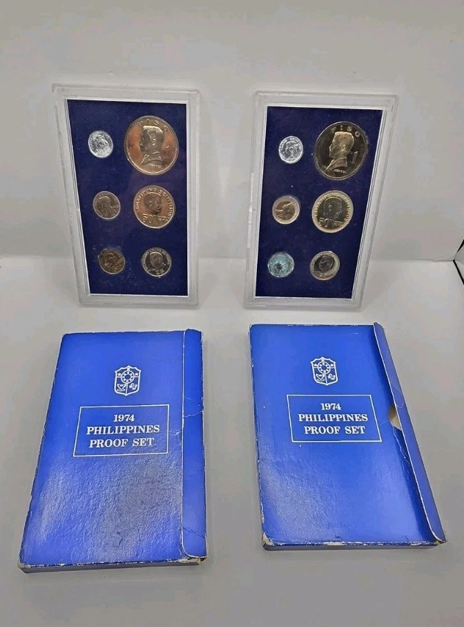 Philippine 1974 Proof Uncirculated Coin Set With Box.Lot Of 2.Open Case. - Image 1 of 4