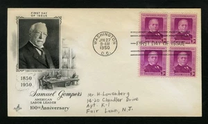 1950 FDC sc 988 Samuel Gompers First Day Cover Washington, D.C. - Picture 1 of 2