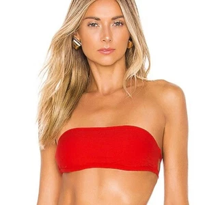 Onia Natalie rotes geripptes Bandeau-Bikini-Top NEU Größe M - Bild 1 von 13
