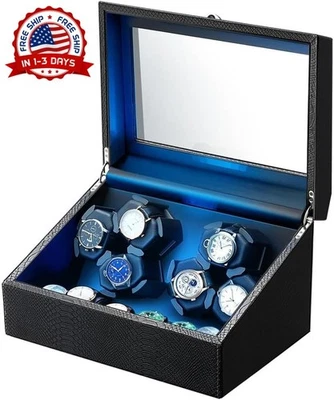 Caja enrollable para relojes automáticos con luz LED y motor silencioso NUEVO US Foto 1 de 4