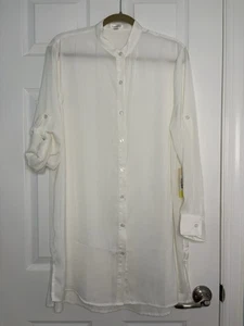Summersalt NWT Effortless Ivory Beach Cover Up Shirt Dress Medium - Picture 1 of 7