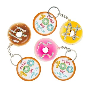 Fun Express 100th Day Donut Slow-Rising Squishies Keychain Handouts, 48 Piece - Picture 1 of 1