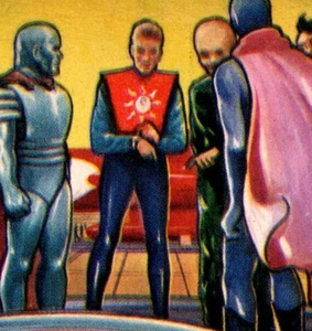 Jets, Rockets, Spacemen Bowman #102 1951 EX/VG + Final Day on Kroto Vintage SciFi - Bild 1 von 3