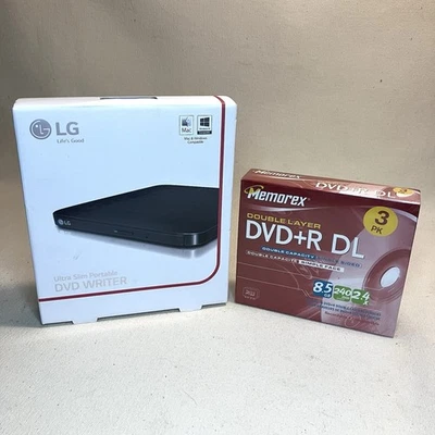 Grabadora de DVD LG Ultra Slim Portátil SP80NB80 Mac/Windows con DVD+R - Nueva en Caja Foto 1 de 4
