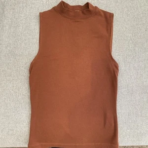Kookai Burnt Orange Jersey Knit High Collar Tank Top Singlet Size 8 - Picture 1 of 3