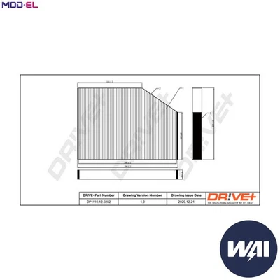 FILTER CABIN AIR DP1110.12.0282 FOR FORD TRANSIT/V363/Platform/Chassis/Van/Bus - Image 1 of 4