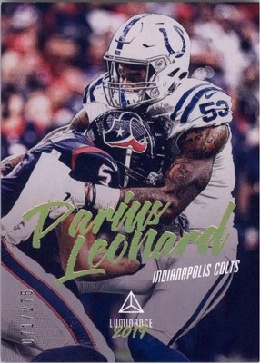 2019 Panini Luminance Gold #19 Darius Leonard /275 - FB - Image 1 of 2