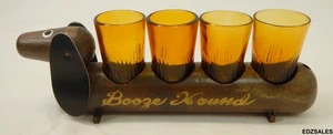 Booze Hound - Vintage Dachshund Dog Liquor Shot Glass Barware Set - Picture 1 of 11