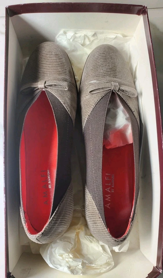 AMALFI MINITEJUS-Rangoni Italy Womens Size 8M  Gray Patent Lizard Leather Italy - Image 1 of 4