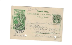 SCHWEIZ 1900 Postkarte verschickt nach Wiesbaden Deutschland - Bild 1 von 2