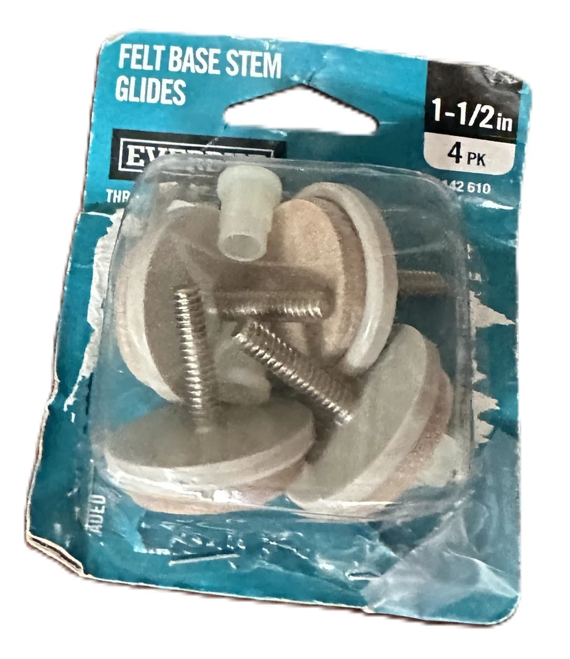 Everbilt 1 1/2 pulgada. Deslizamiento de fieltro para muebles roscados beige (paquete de 4) 142610 Foto 1 de 1