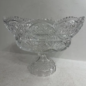 Tazón pedestal American Brilliant Cut Glass (EAPG) con intrincados patrones - Imagen 1 de 16