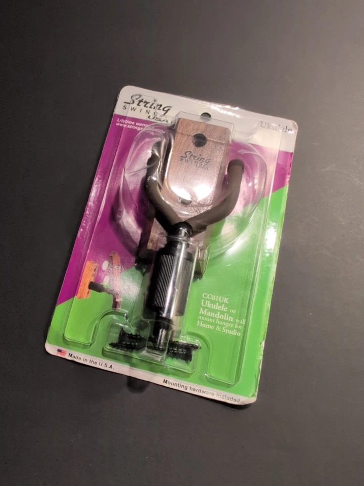 String Swing Ukulele / Mandolin Wall Hanger Cherry Wood - CC01UK - NEW Sealed - Image 1 of 2