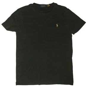 Camisa Polo Ralph Lauren Para Hombres Pequeña Negra Personalizada Calce Ajustado Bordada Poni DEFECTUOSA - Imagen 1 de 24