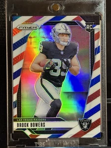 PANINI PRIZM #315 2024 ROJO/BLANCO/AZUL PRIZM ROOKIE BROCK BOWERS (RC, SP) - Imagen 1 de 2