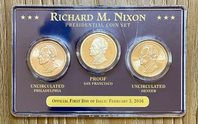 2016 PDS Richard M Nixon $1 Presidential Coin Set - Uncirculated - Image 1 of 4