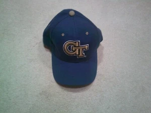 Georgia Tech Yellow Jackets Hat Cap Fitted Hat Cap 7 1/4 Blue - Picture 1 of 7