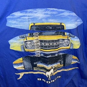 Royal Blue T-Shirt w/ 2021 2022 Ford Bronco Beach Surf Boards w/ Script Emblem - Picture 1 of 7