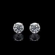 14k White Gold 1.00ct Solitaire Round Diamond Studs