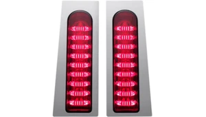 Harley 2014-2023 Custom Dynamics Probeam Fillerz Red Saddlebag LED Lights Chrome - Picture 1 of 1
