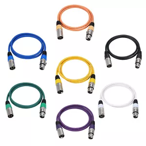 7PCS DMX Cables 3ft 3 Pin Signal XLR Connection Stage Par Light Cable Wire C7G1 - Picture 1 of 11