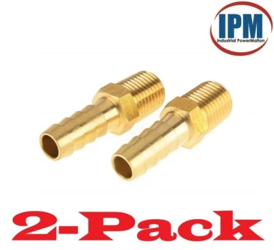 2-PACK! 5/16" Hose Barb x 1/8" NPT Male Brass Fitting HB05-MNPT02 (IPM) NEW! - Image 1 of 4