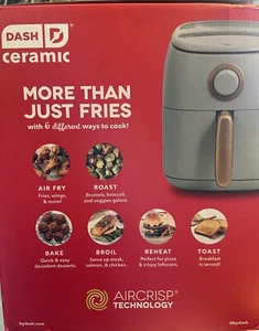 Dash  Ceramic Tasti-Crisp Express Air Fryer Ceramic 1000 Watts, 2.6 Qt - Picture 1 of 4