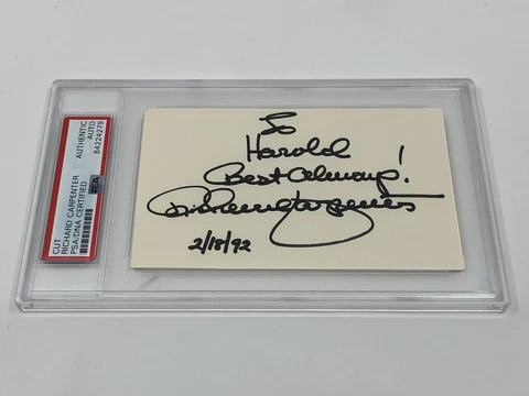 Richard Carpenter Singer Signed Autograph Cut PSA DNA *79 Cover